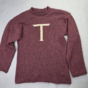 Harry Potter Wizarding World Sweater S - M Maroon Wool Weasley Letter T Scotland